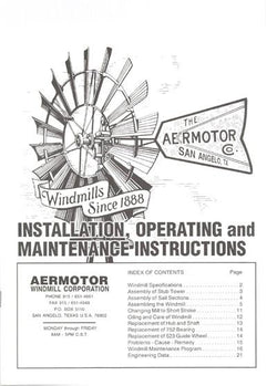 Aermotor Windmill Owner's Manual