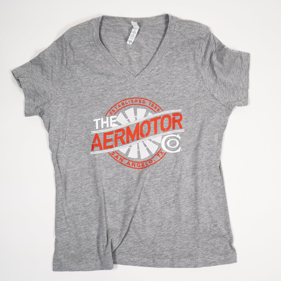 Aermotor Women's V-Neck Tee (Athletic Heather)