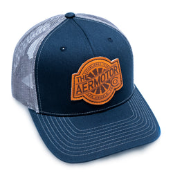 Aermotor Hat Leather Patch (Navy-Gray)