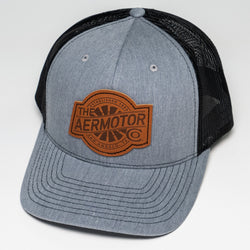 Aermotor Hat Leather Patch (Heather Gray-Black)